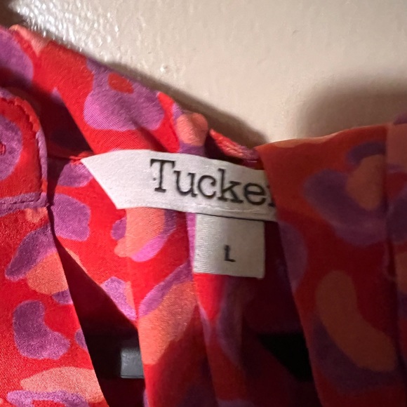 Tucker 100% silk printed shirt dress with sash - Picture 2 of 9